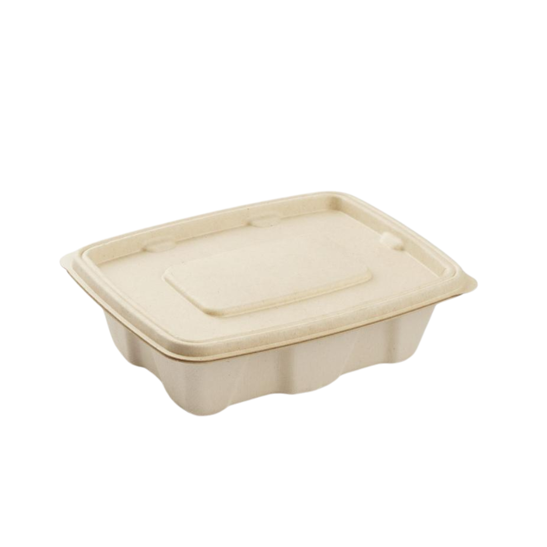 50x 500ml Leak-Resistant Food Container with Lid. Compostable.