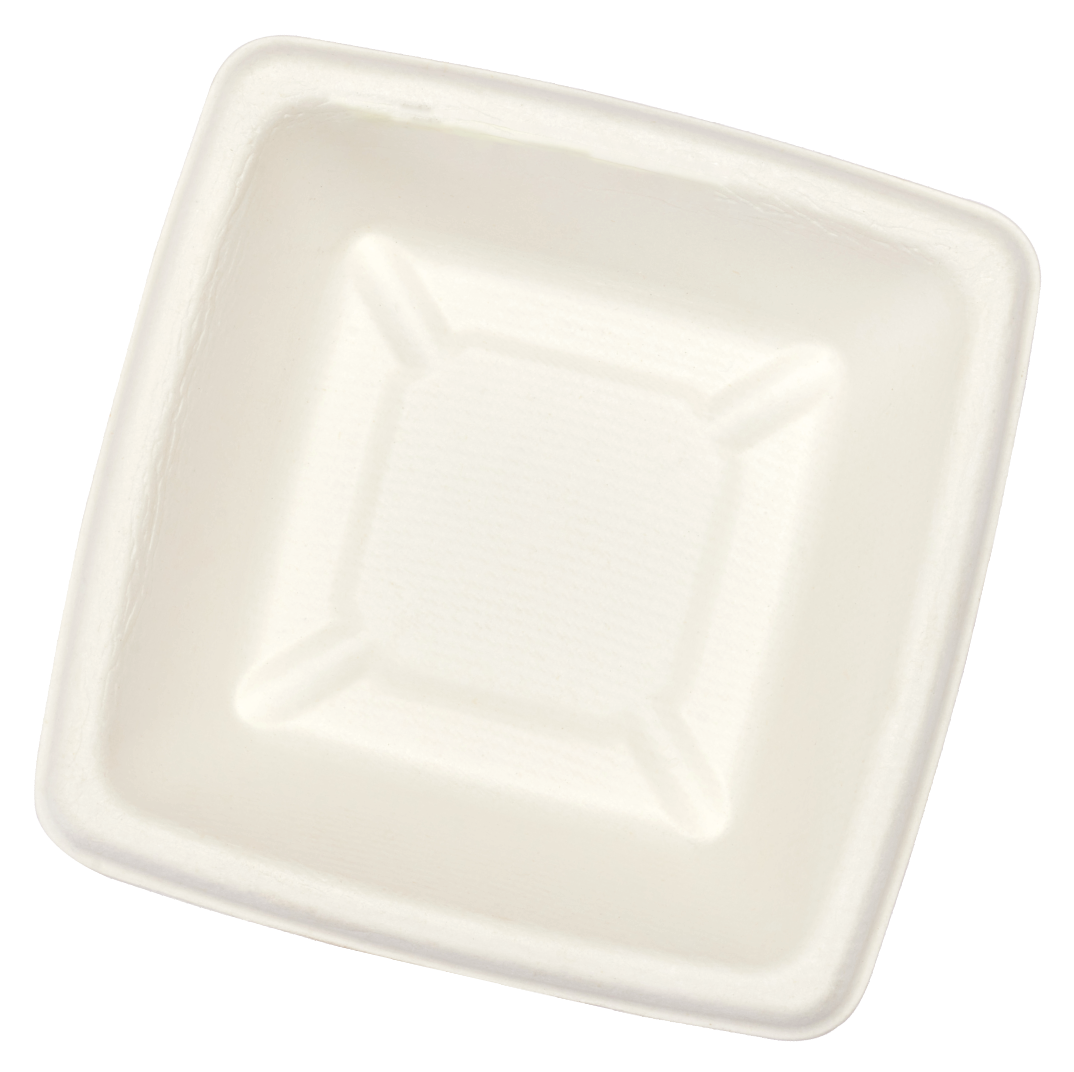 50x 125ml Square Bowl (4" x 4"). Compostable.