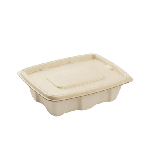 50x 500ml Leak-Resistant Food Container with Lid. Compostable.