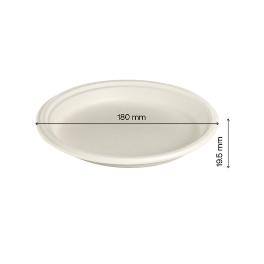 50x 7" Round Plate. Compostable.