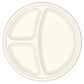 50x 10" Round Plate with 3 compartments. Compostable.