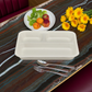 50x 3-compartment Meal Tray (8.5" x 8.5"). Compostable.